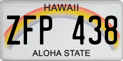 HI license plate ZFP438