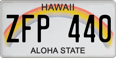 HI license plate ZFP440