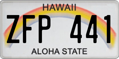 HI license plate ZFP441