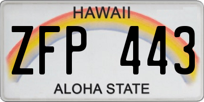 HI license plate ZFP443