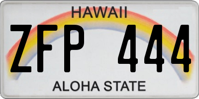 HI license plate ZFP444