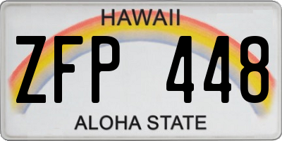 HI license plate ZFP448