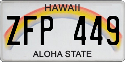 HI license plate ZFP449
