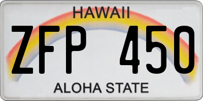 HI license plate ZFP450