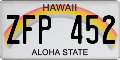 HI license plate ZFP452