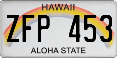 HI license plate ZFP453