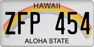 HI license plate ZFP454