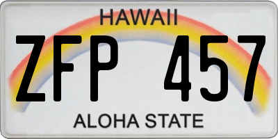 HI license plate ZFP457