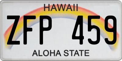 HI license plate ZFP459