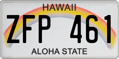HI license plate ZFP461