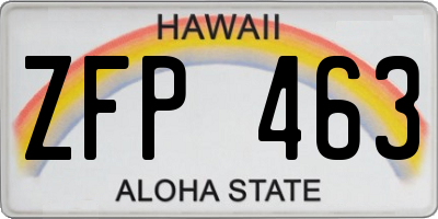 HI license plate ZFP463
