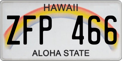 HI license plate ZFP466