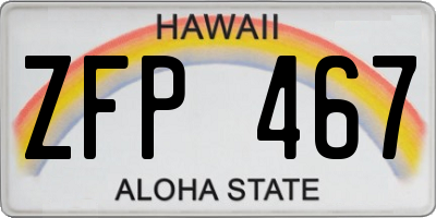 HI license plate ZFP467