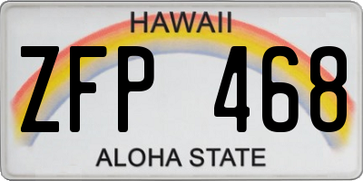 HI license plate ZFP468