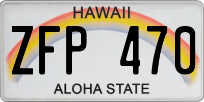 HI license plate ZFP470