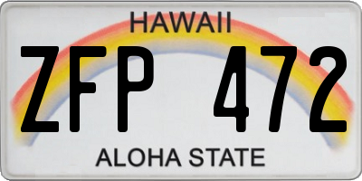 HI license plate ZFP472