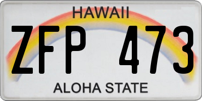 HI license plate ZFP473
