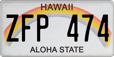 HI license plate ZFP474
