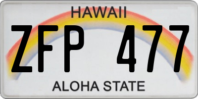 HI license plate ZFP477