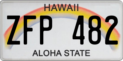 HI license plate ZFP482