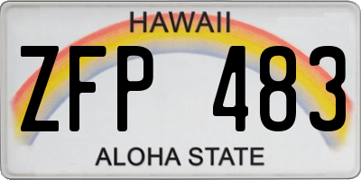 HI license plate ZFP483