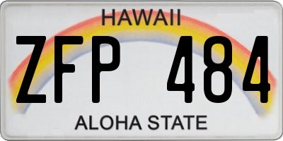 HI license plate ZFP484