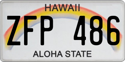 HI license plate ZFP486