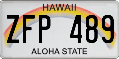 HI license plate ZFP489