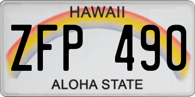 HI license plate ZFP490