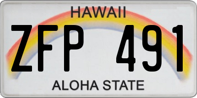 HI license plate ZFP491