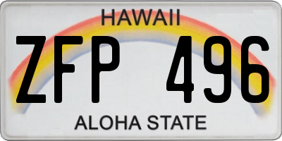 HI license plate ZFP496