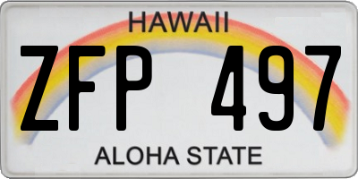 HI license plate ZFP497