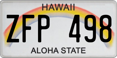 HI license plate ZFP498