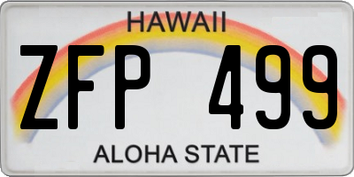 HI license plate ZFP499