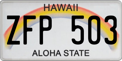 HI license plate ZFP503