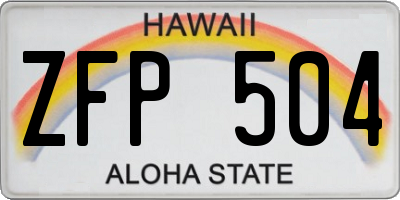 HI license plate ZFP504