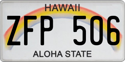 HI license plate ZFP506