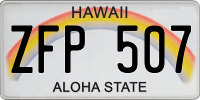 HI license plate ZFP507