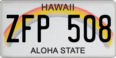 HI license plate ZFP508