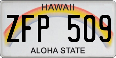 HI license plate ZFP509