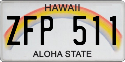 HI license plate ZFP511