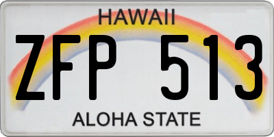 HI license plate ZFP513