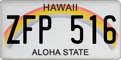 HI license plate ZFP516
