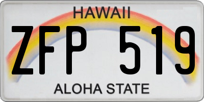 HI license plate ZFP519