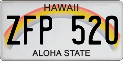 HI license plate ZFP520