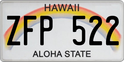 HI license plate ZFP522