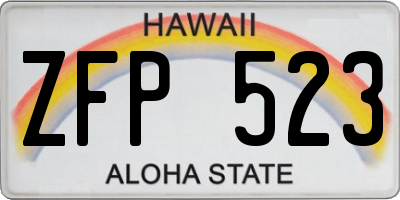 HI license plate ZFP523