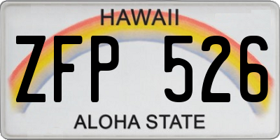 HI license plate ZFP526