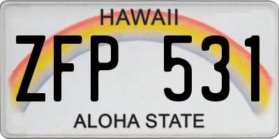 HI license plate ZFP531