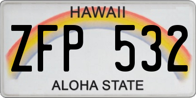 HI license plate ZFP532